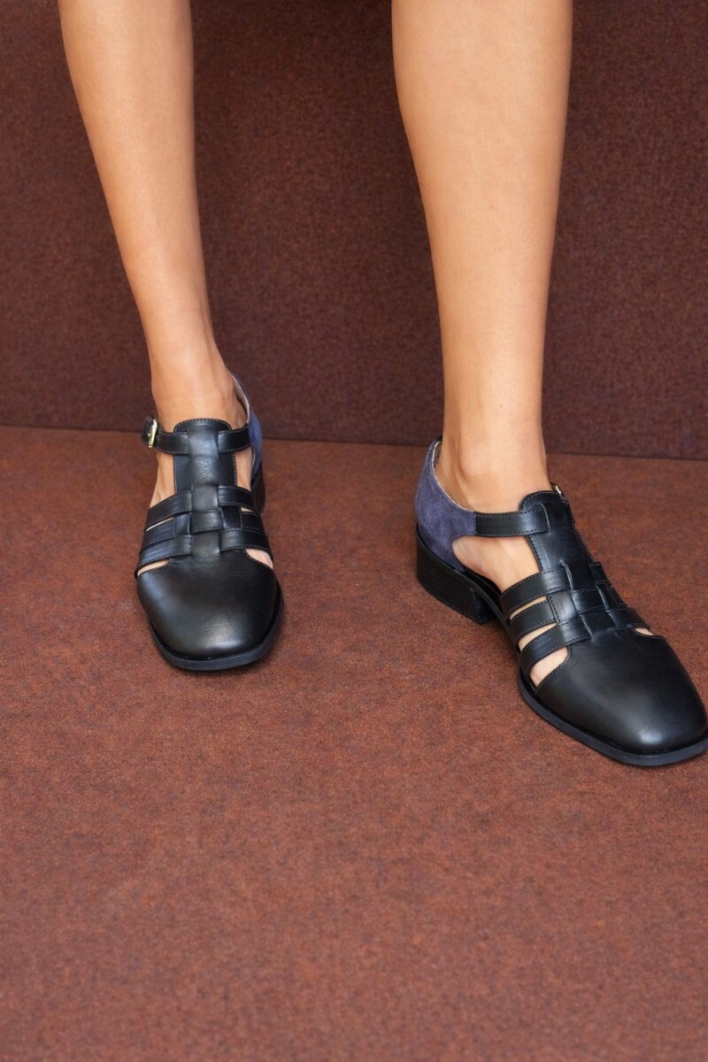 Sandalia Mallorquina - Negro / Azul 