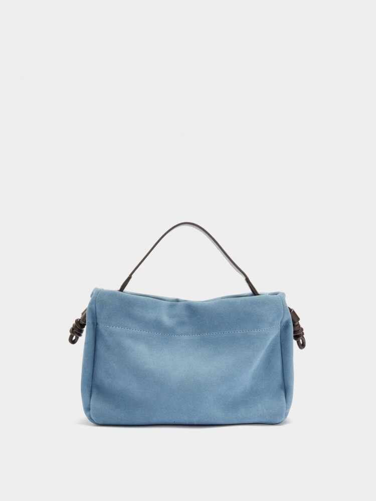 Bolso De Mano Con Piel Ante azul
