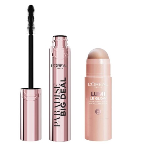 Pack L’Oréal Máscara de Pestañas Big Deal + Iluminador Le Highlighter Glassy Sparkling Rose N°640 Pack L’Oréal Máscara de Pestañas Big Deal + Iluminador Le Highlighter Glassy Sparkling Rose N°640