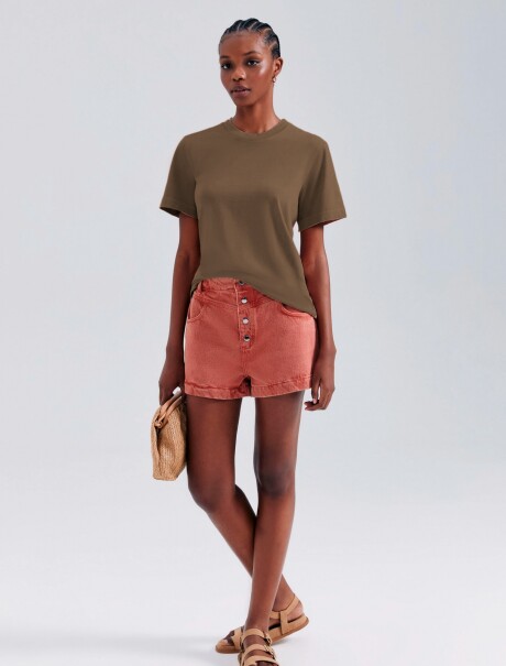 CAMISETA MANGA CORTA MARRÓN