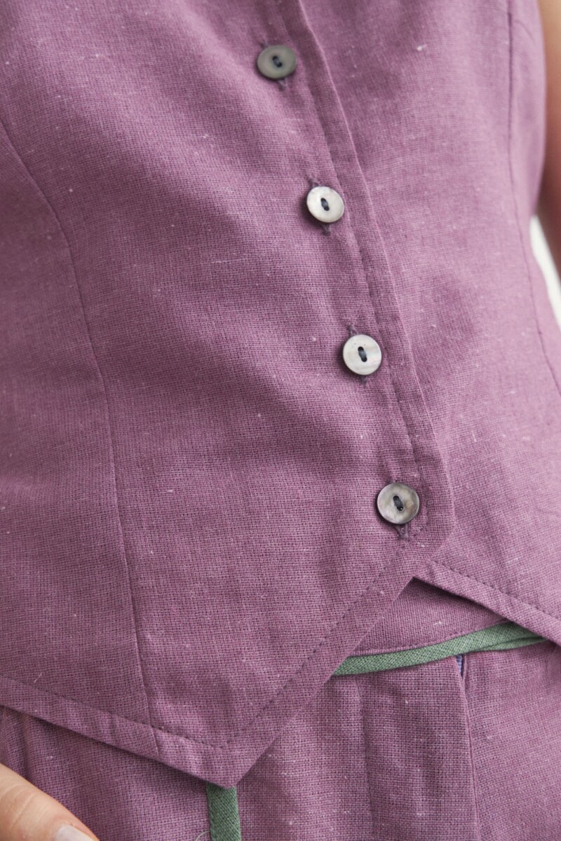Linen Vest Lila
