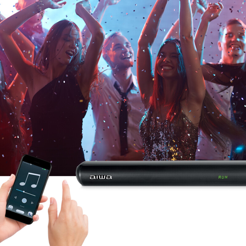 Barra de Sonido Bluetooth AIWA 2.0 Canales 50W RMS Sonido Envolvente| AW-SBH20 Barra de Sonido Bluetooth AIWA 2.0 Canales 50W RMS Sonido Envolvente| AW-SBH20