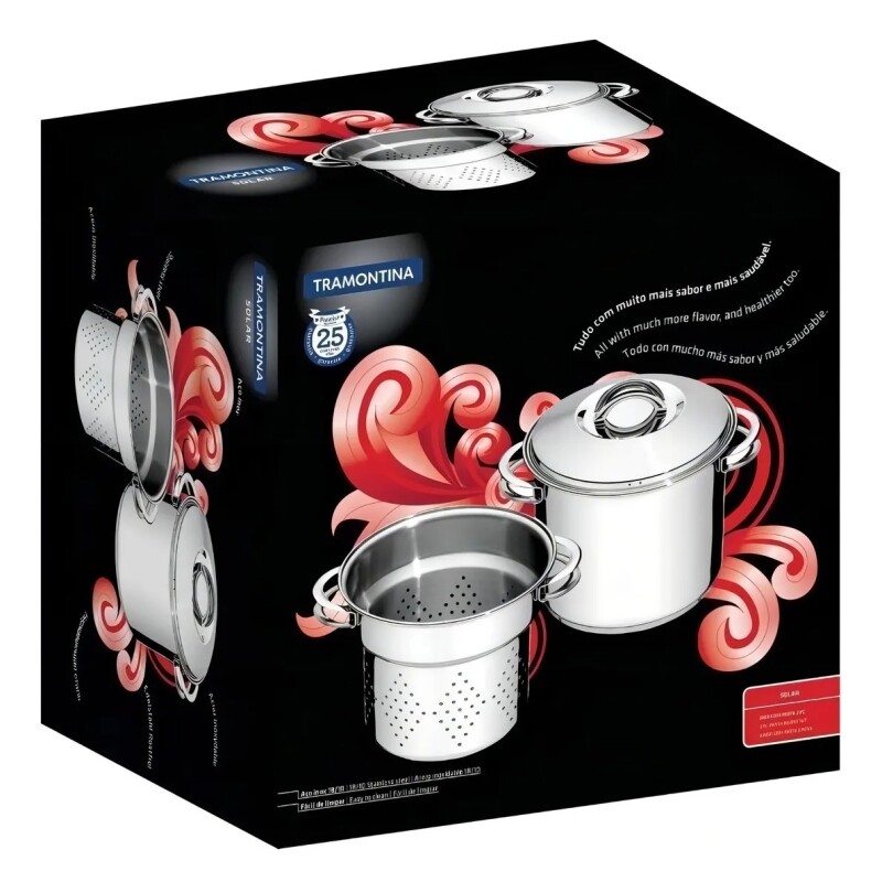 Olla + Cozzi Pasta Tramontina Solar 24cm 65500/400 Olla + Cozzi Pasta Tramontina Solar 24cm 65500/400