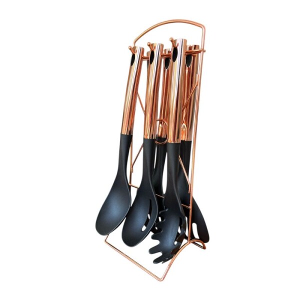 SET UTENSILIOS DE COCINA ROSA GOLD/NEGRO - 6 PIEZAS SET UTENSILIOS DE COCINA ROSA GOLD/NEGRO - 6 PIEZAS