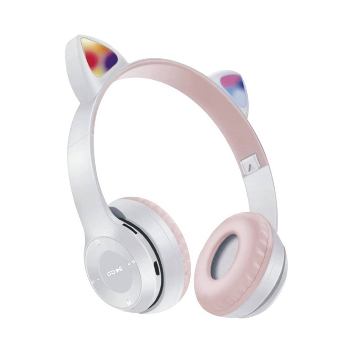 Auriculares Inalambricos De Niño Ledstar Cat Gris Salmon 
