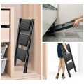 Escalera De 3 Escalones Antidezlisante Y Plegable Negro