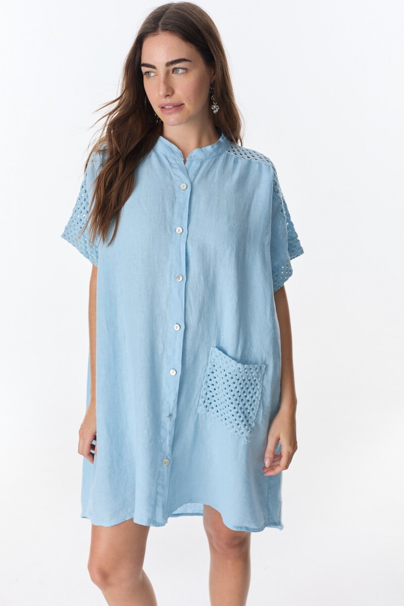 Vestido Camisero Ivy Celeste — PetraStore