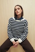 SWEATER EVAN Blanco/Azul