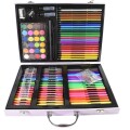 Valija 128 Piezas Marcadores Lápices Crayones Madera Rosa