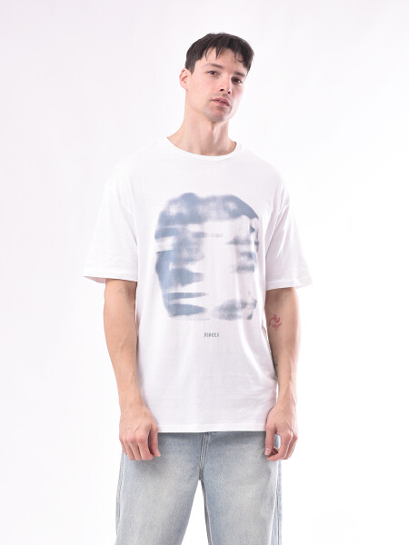 REMERA BLUR BLANCO
