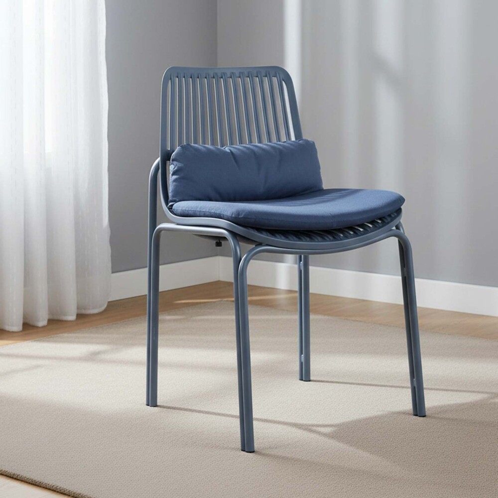 SILLA DE COMEDOR POLIPROPILENO AZUL LISA