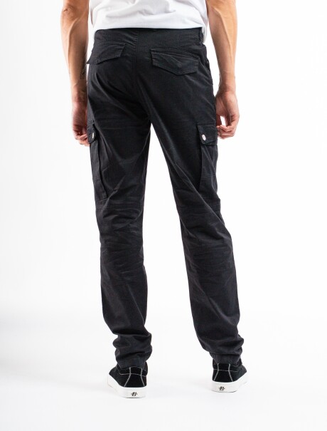 Pantalón Algodón Cargo Slim Negro