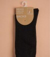 Medias de algodón lisa con sujecion suave en puño Negro