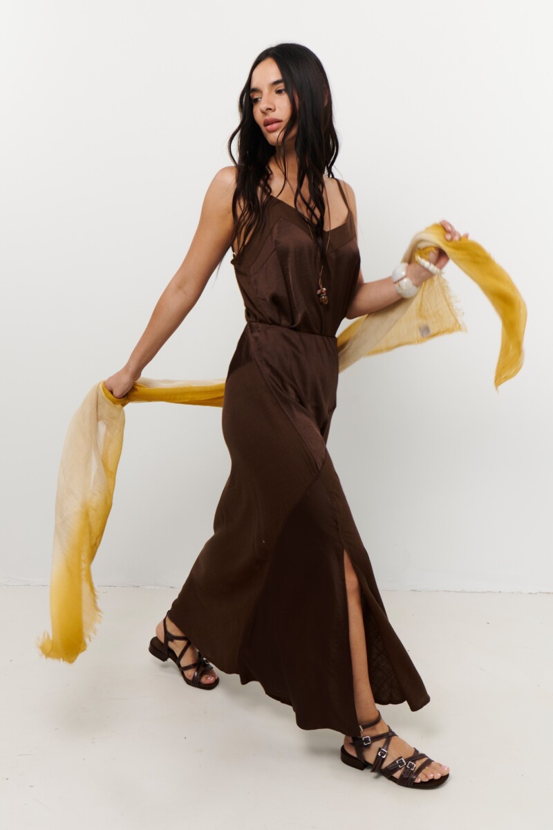 MUSCULOSA LINO SATEN MARRON