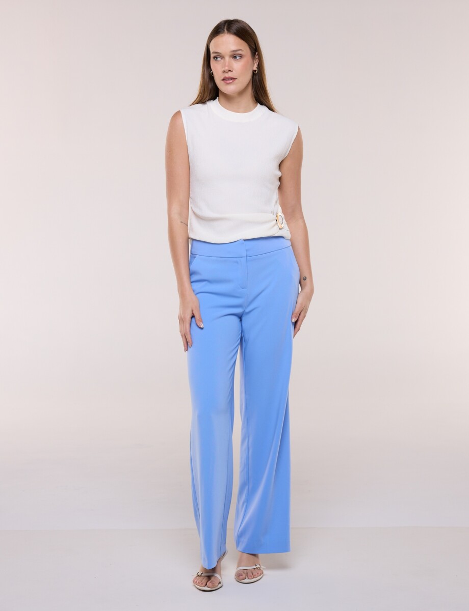 Pantalón Wide Leg Sastrero - Celeste 
