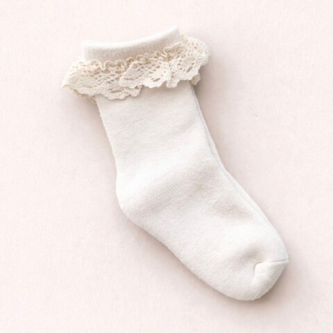 Medias Cortas Puntilla Térmicas Crudo