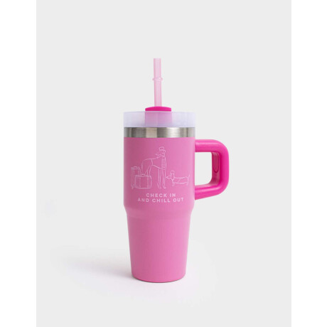 Vaso Térmico De Acero Inóxidable De 450 Ml Fucsia Medio