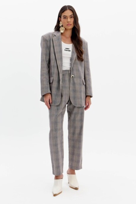 Pantalon cintura alta Baggy Gris