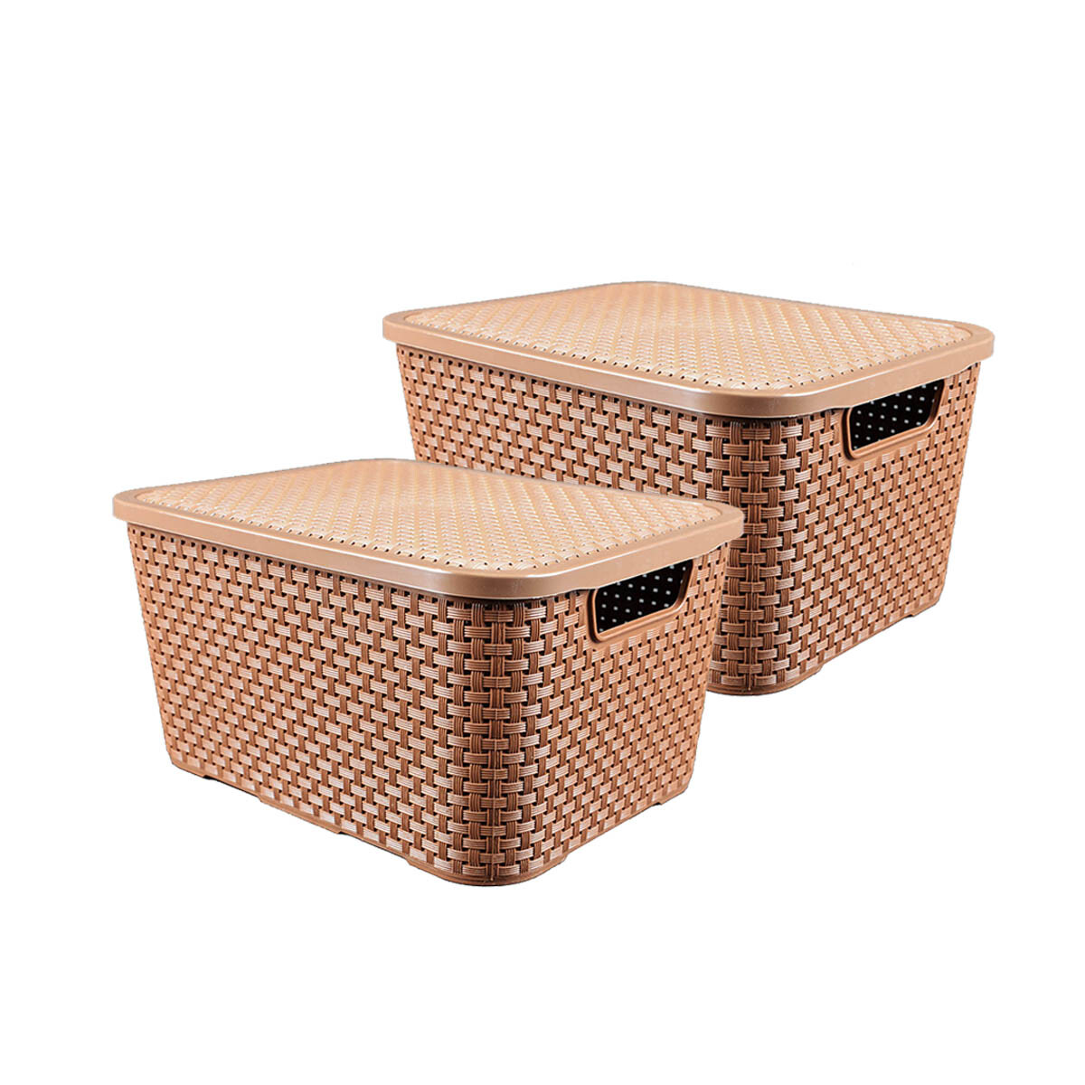 Set x2 Caja rattan 20 lts - MARRON 