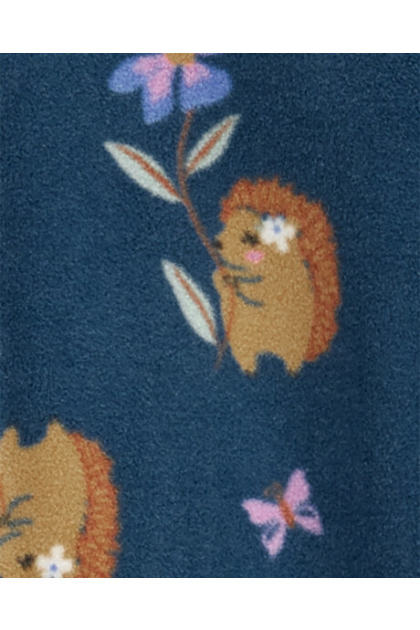 Pijama una pieza de micropolar con pie, diseño erizo Sin color