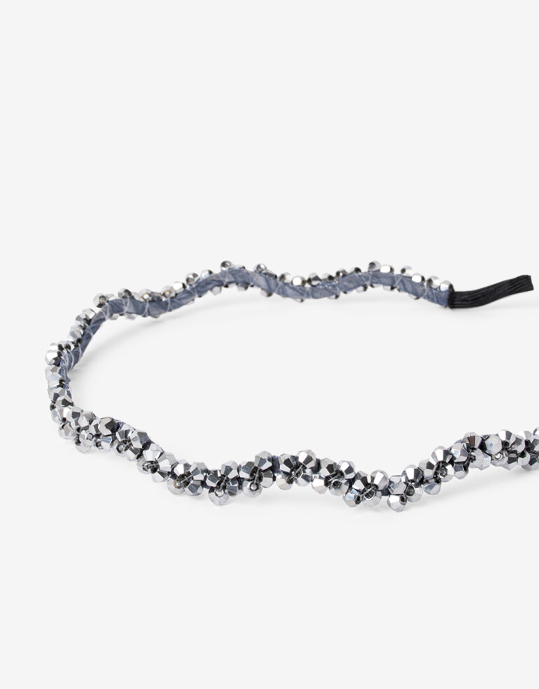 Vinchas Rígidas Strass Vincha Rígida Wavy - Plateado Hematite