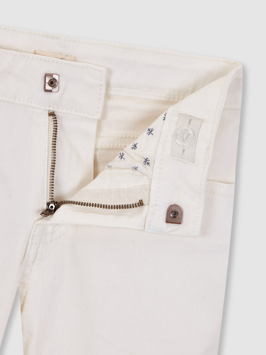 Pantalon Crudo Cinco Bolsillos Marfil