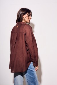 Camisa Tencel Chocolate