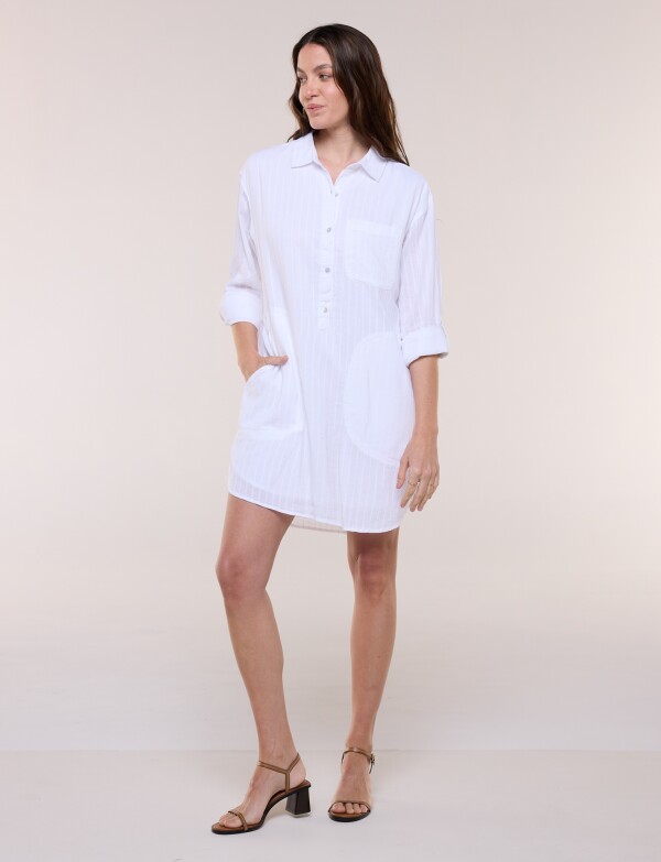 Vestido Cuello Camisa CRUDO
