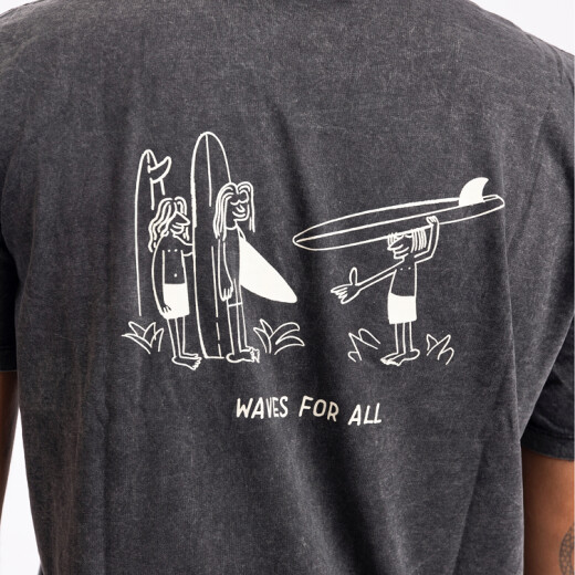 Remera La Isla Waves For All - Black mineral Remera La Isla Waves For All - Black mineral