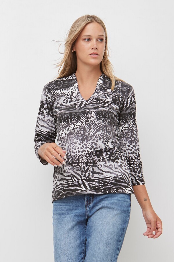 Remera Snake NEGRO/BLANCO