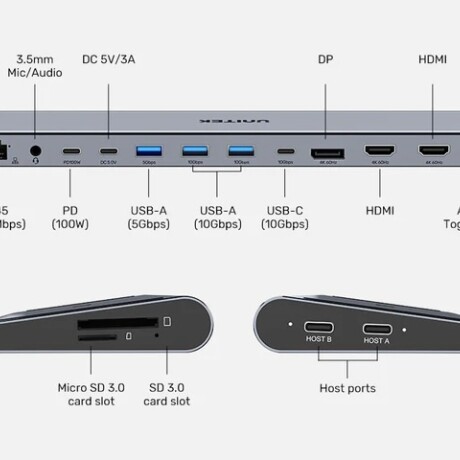 Hub Usb-c Unitek 15 en 1 4K 001