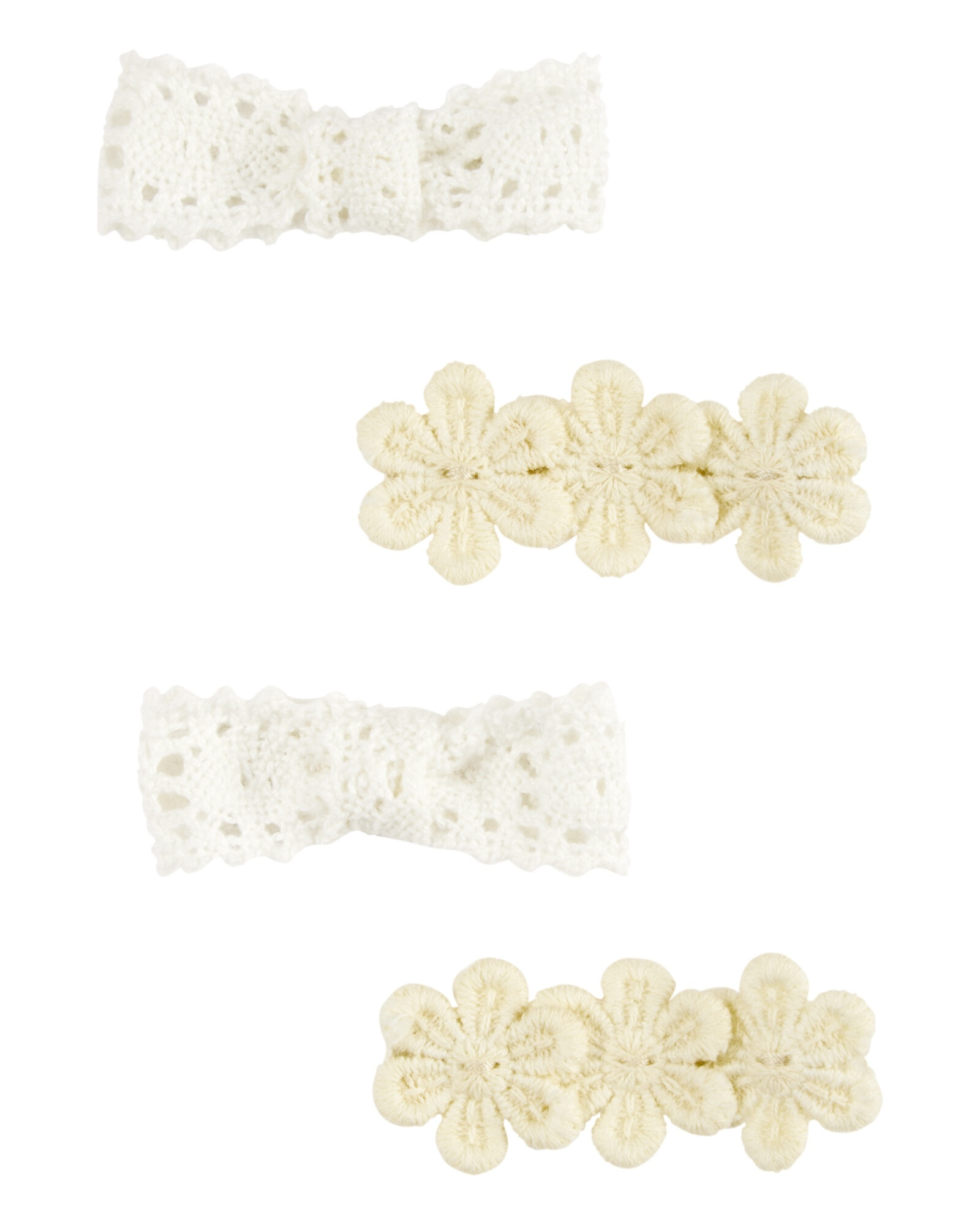 Pack cuatro pinzas de pelo a crochet Sin color