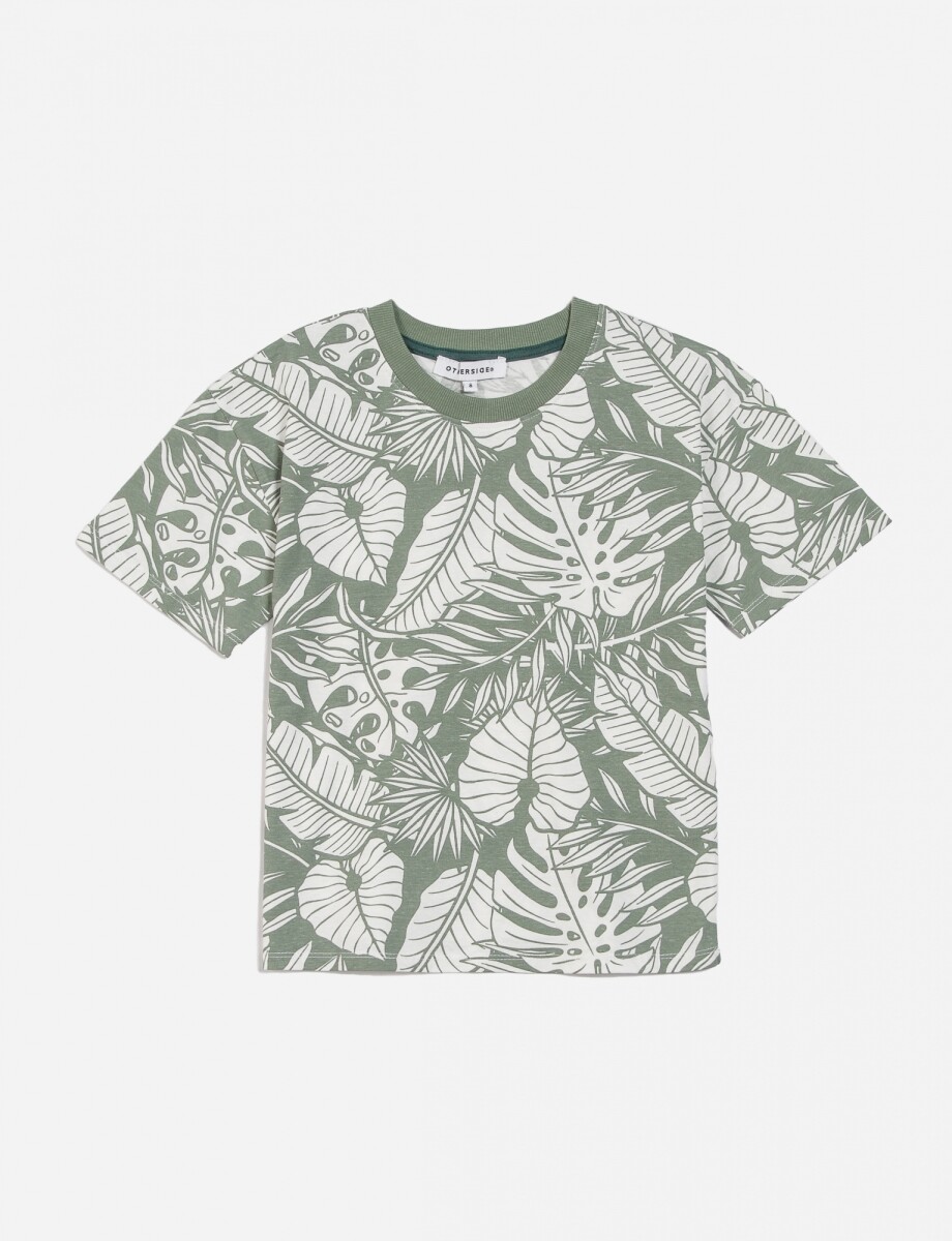 Remera m/c estampada - Verde 