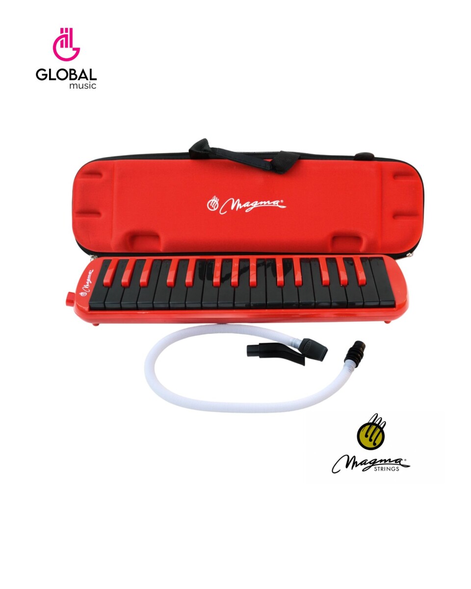 Melodica Magma roja 32 notas c/funda rígida teclas negras 
