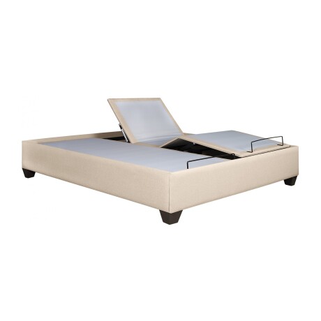 CAMA ARTICULADA QUEEN MDF-Y-TELA NATURAL-BEIGE AJUSTABLE VENEZA