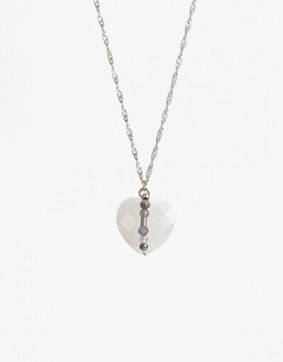 Cadena Acero Healing Rituals Cuarzo Cristal - Blanco Nacarado/perlado 