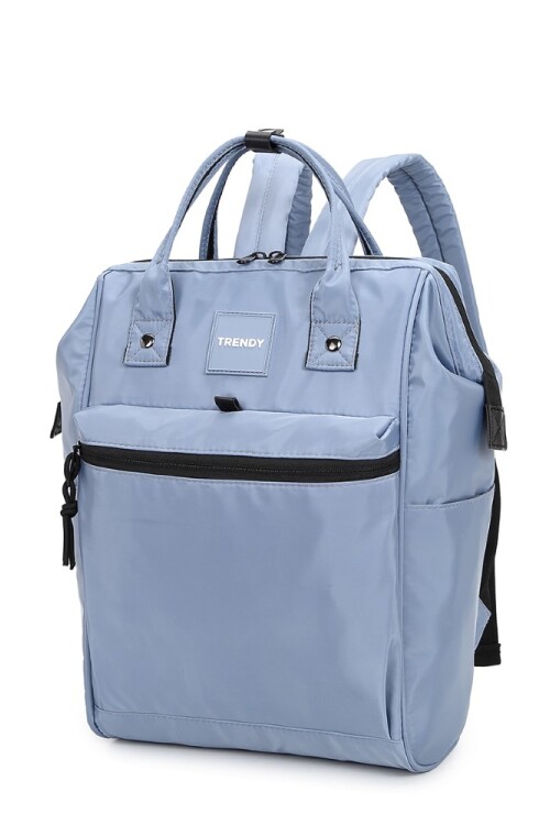 Mochila boca de pez multicierres Celeste