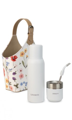 KIT MATERO VELVET ESTAMPA CAMPESTRE C/ BLANCO