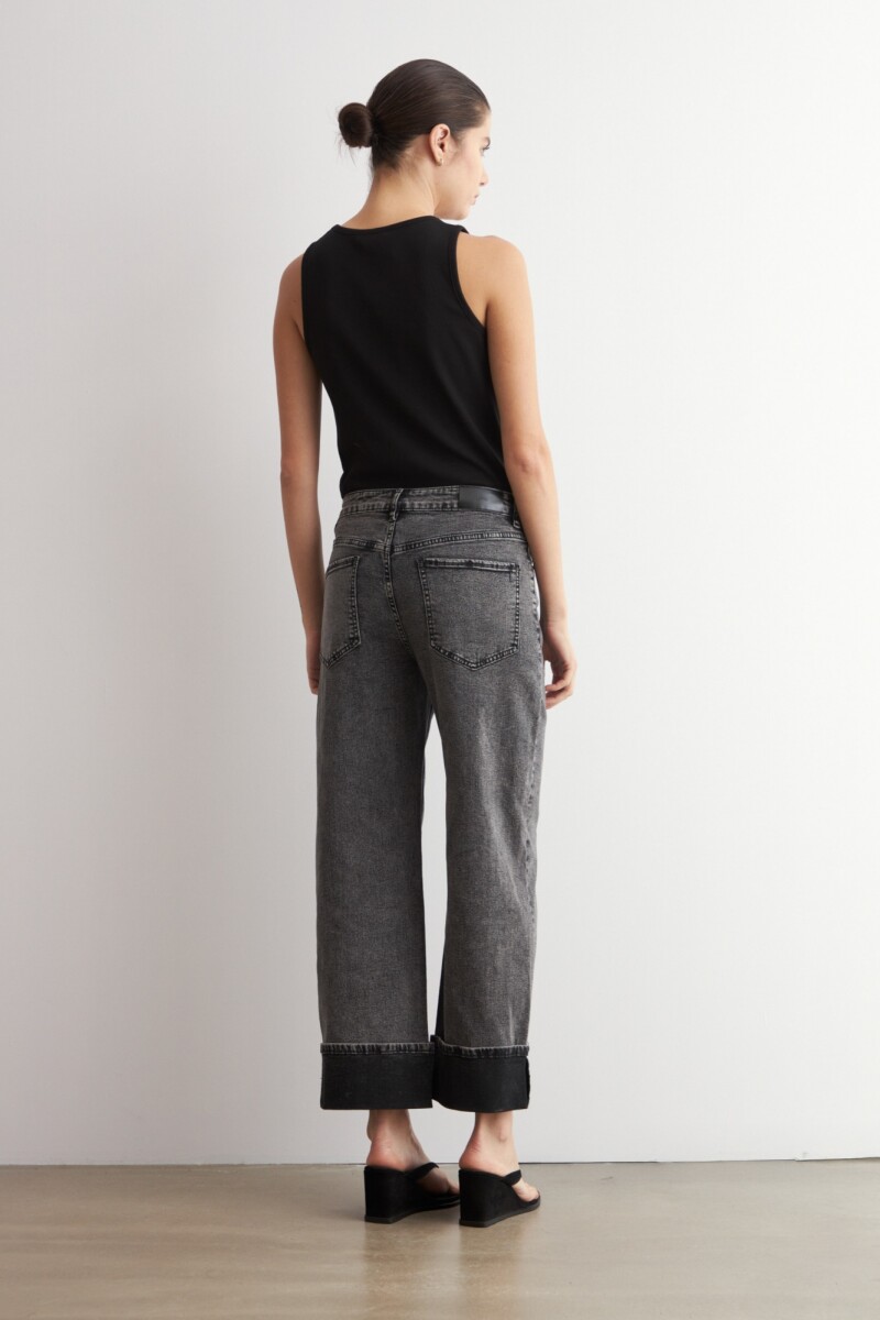 Jean culotte Paulina gris oscuro