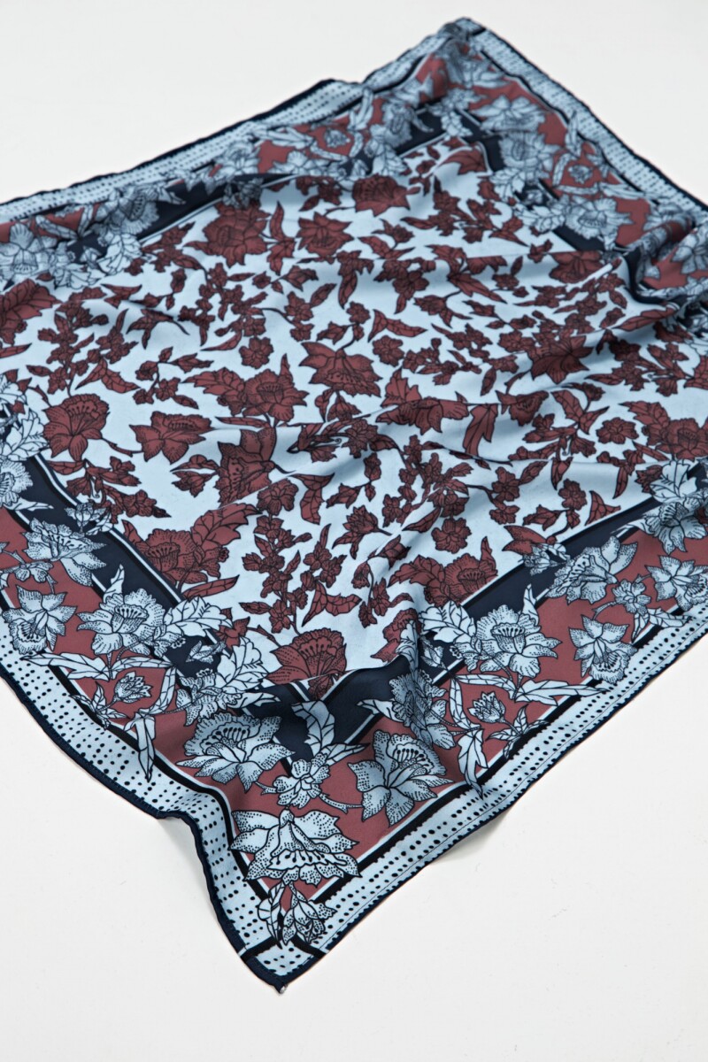 Pañuelo estampado floral - bordo 