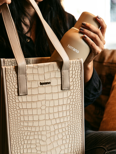 Combo Matera Bolsito Croco Taupe