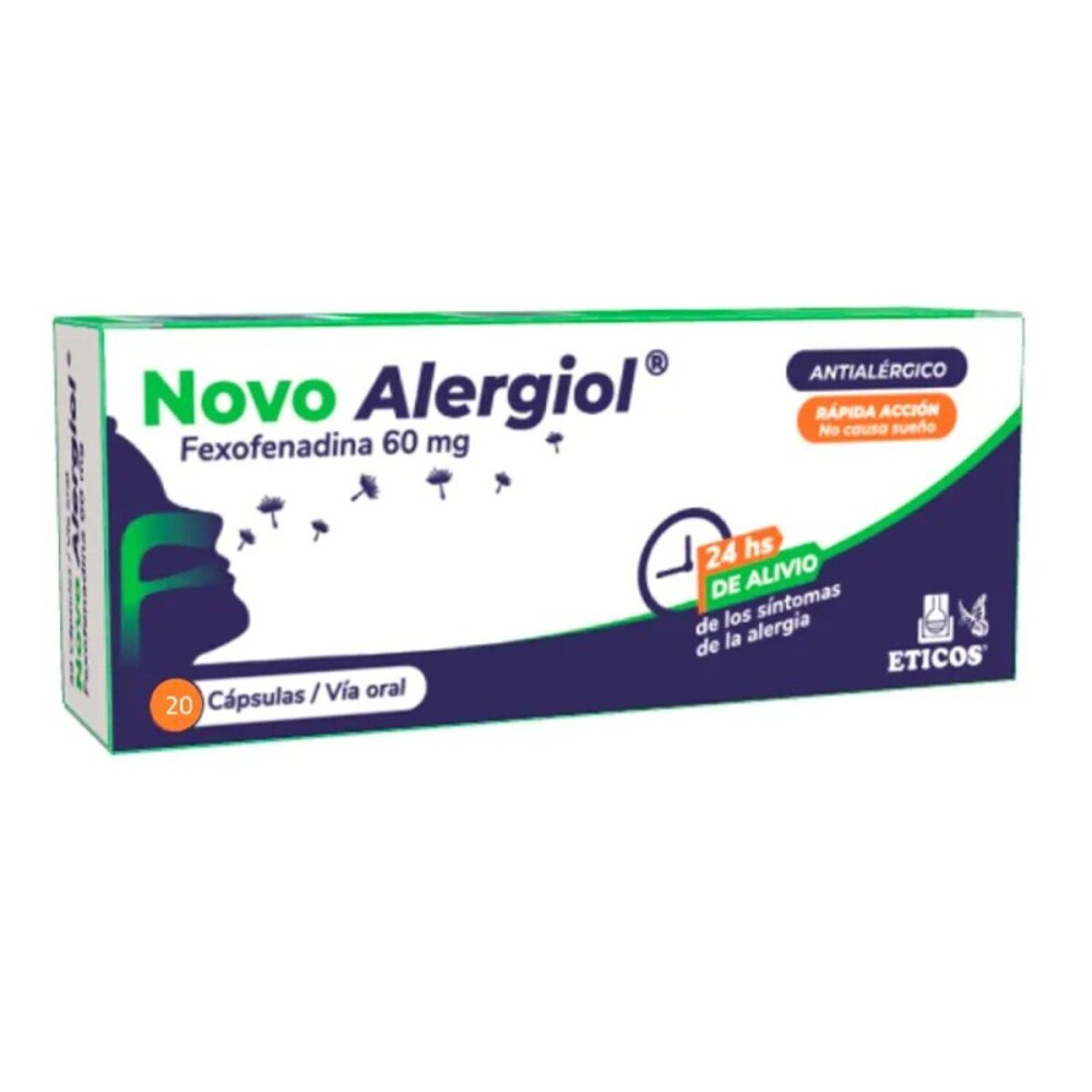 NOVO ALERGIOL 60 MG. CJ X 20 CAPS. única