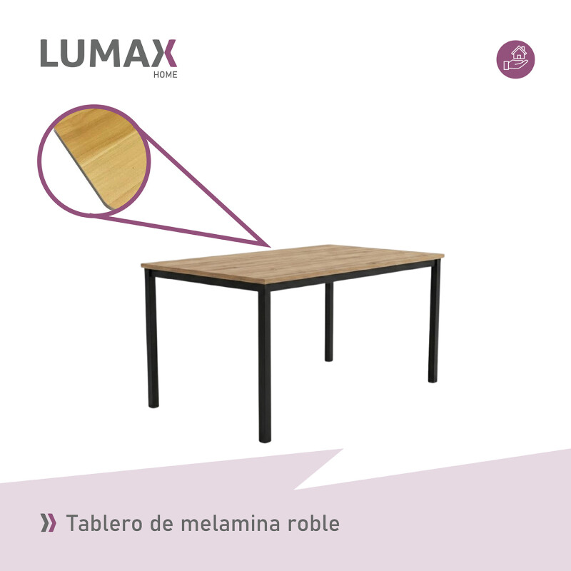 Mesa de comedor madera y hierro 120x80 Mesa de comedor madera y hierro 120x80