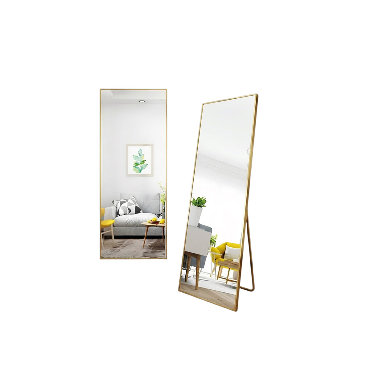 Espejo De Pie Lumax Rox Marco Rectangular 80 x 180cm - Dorado 