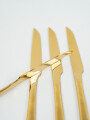 Cuchillo Asher De Postre Set 4 Un. Dorado Brillante Color Unico