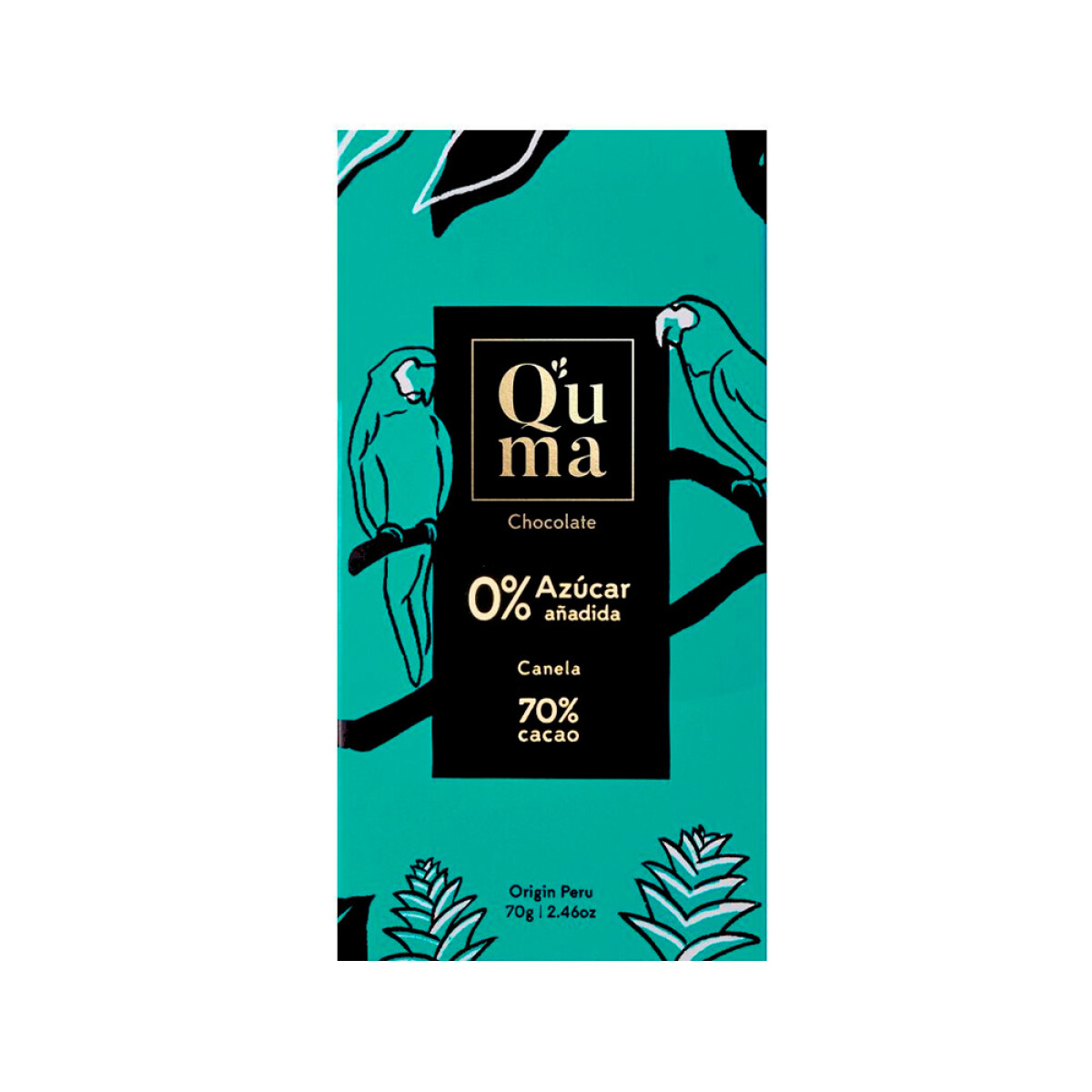 Chocolate Canela 70% Cacao Sin Azúcar Añadida 70 g Quma 
