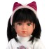 Muñeca Llorens Greta 40cm Vestido Fiesta Vincha Pelo Largo Variante Modelo Greta
