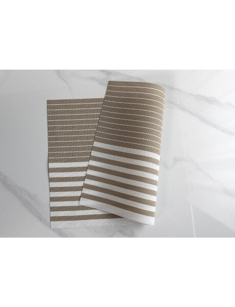 INDIVIDUAL PVC RAYAS 45x30CM BEIGE/BLANCO INDIVIDUAL PVC RAYAS 45x30CM BEIGE/BLANCO