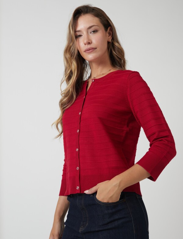 Cardigan Basico ROJO