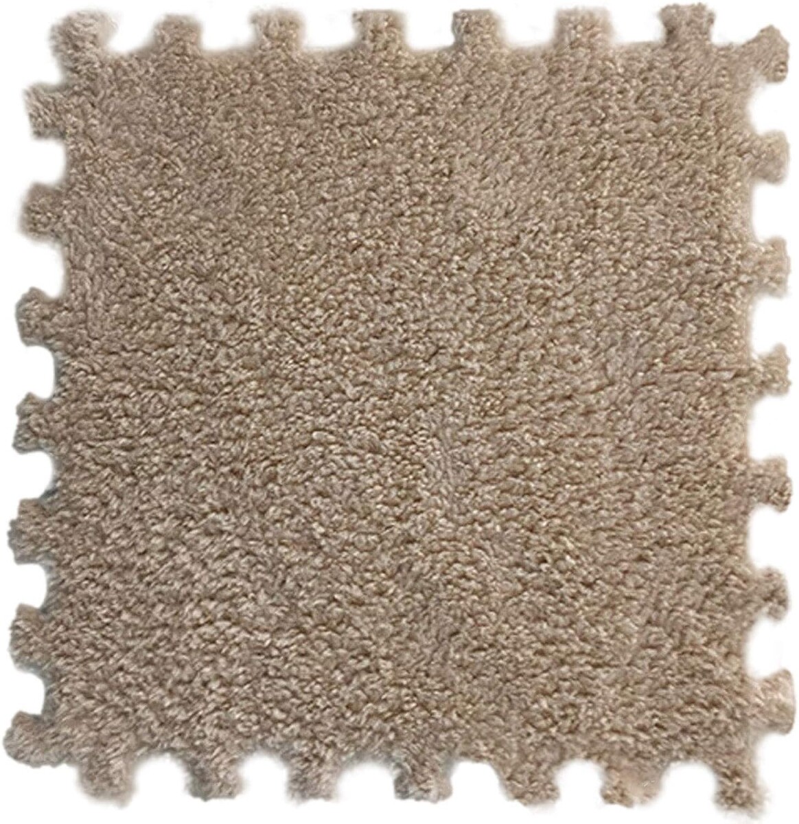 Alfombra Puzzle Goma Eva Peluda Infantil Shaggy 30 cm X10 UNIDADES - BEIGE 